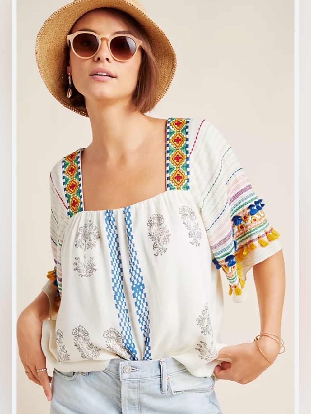 Vineet Bahl Kiera Embroidered Blouse Size:S